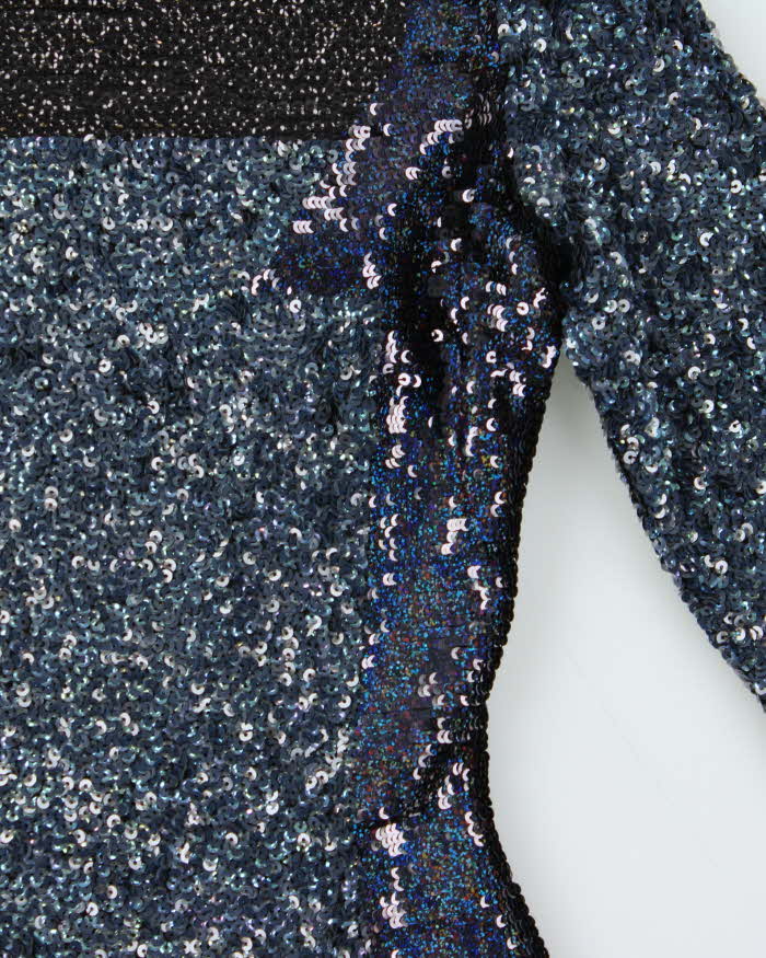 Vintage French Connection Sequin Mid Length Sleeve Body Con Dress - S