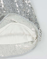 Vintage 1990s Silver Sequin Mini Strappy Party Dress - L