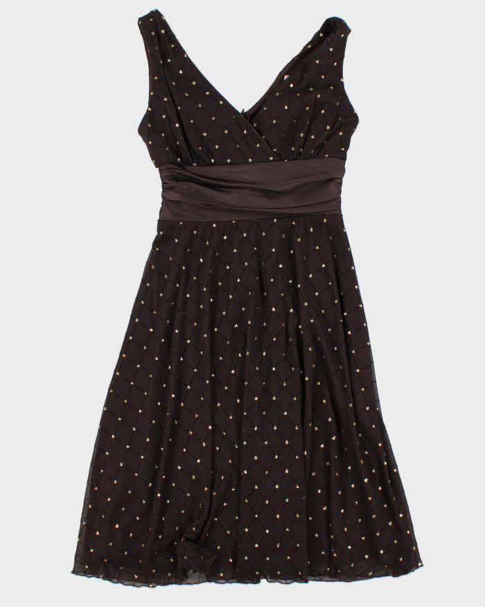 Vintage 1990s Women's Laura Petites Diamond Sequined Apron Party Dress - Size M