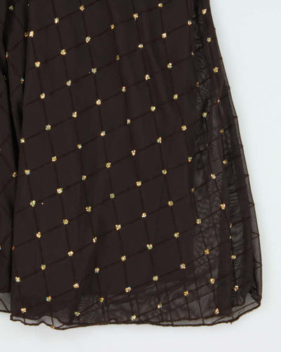 Vintage 1990s Women's Laura Petites Diamond Sequined Apron Party Dress - Size M