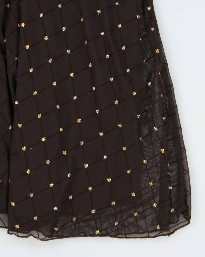 Vintage 1990s Women's Laura Petites Diamond Sequined Apron Party Dress - Size M