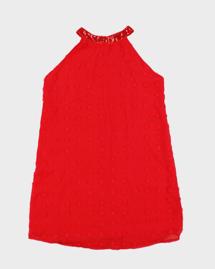Vintage Y2k 00s Sequin Halter Neck Backless Dress - M