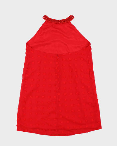 Vintage Y2k 00s Sequin Halter Neck Backless Dress - M