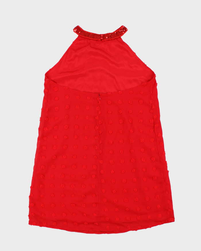 Vintage Y2k 00s Sequin Halter Neck Backless Dress - M