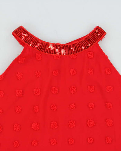 Vintage Y2k 00s Sequin Halter Neck Backless Dress - M