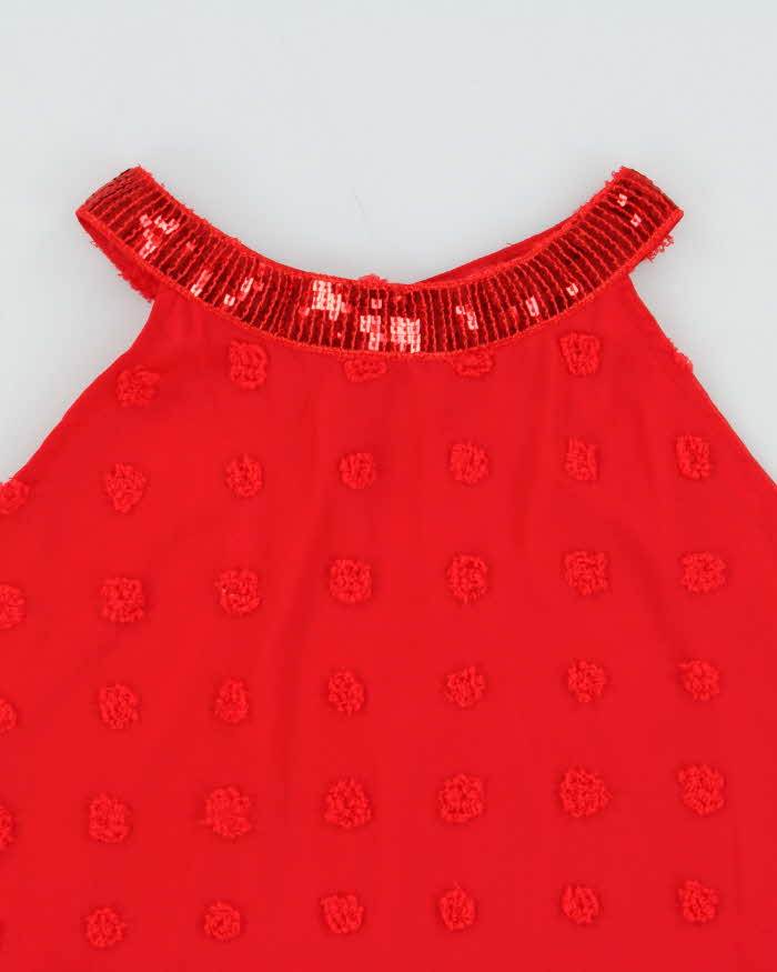 Vintage Y2k 00s Sequin Halter Neck Backless Dress - M