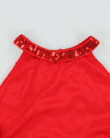 Vintage Y2k 00s Sequin Halter Neck Backless Dress - M