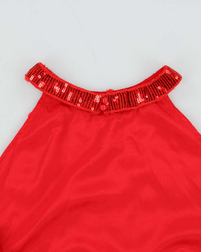 Vintage Y2k 00s Sequin Halter Neck Backless Dress - M