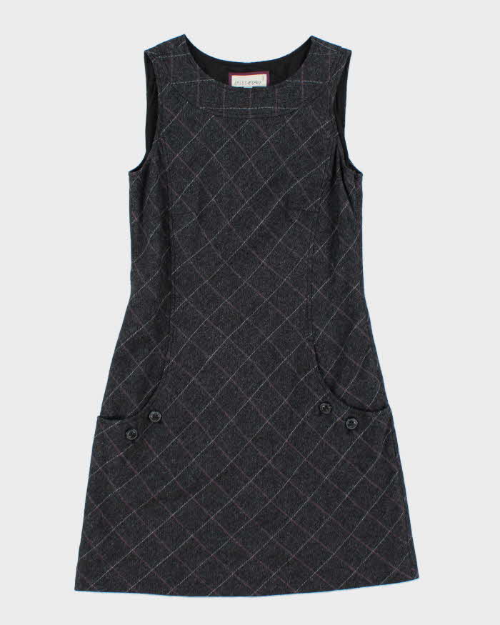 Vintage Y2k 00s Esprit Wool Blend Check Dress - S