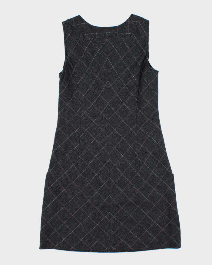 Vintage Y2k 00s Esprit Wool Blend Check Dress - S