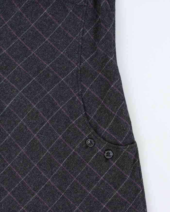 Vintage Y2k 00s Esprit Wool Blend Check Dress - S