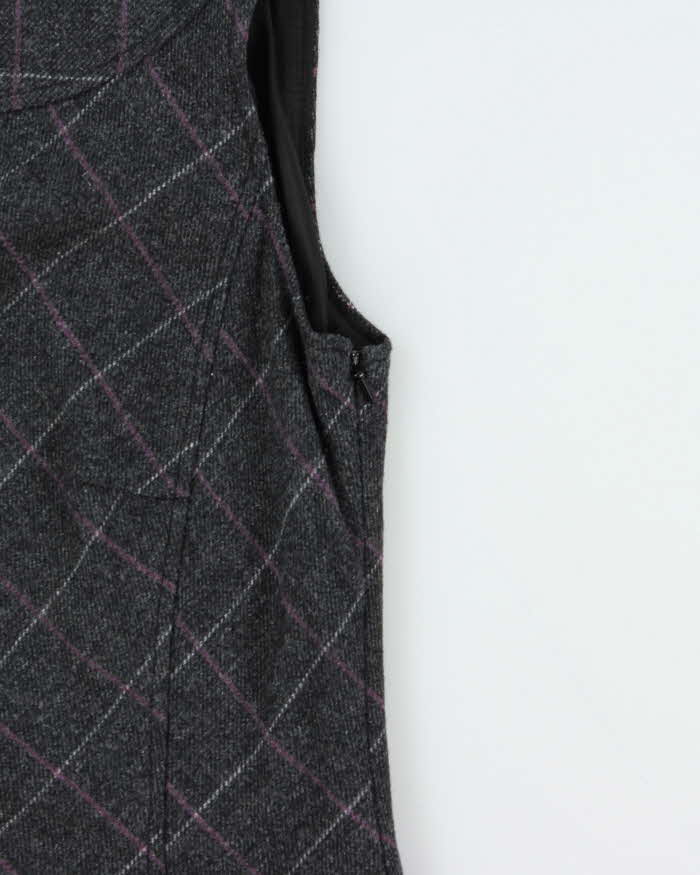 Vintage Y2k 00s Esprit Wool Blend Check Dress - S