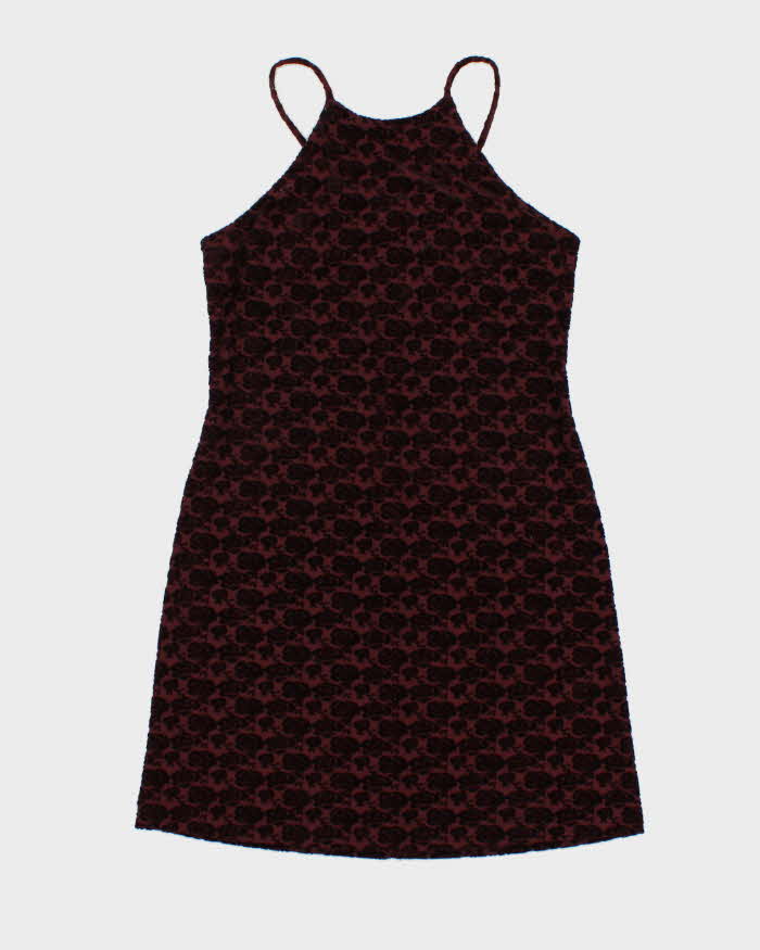 Vintage 90s Jacob Velvet Rose Dress - M