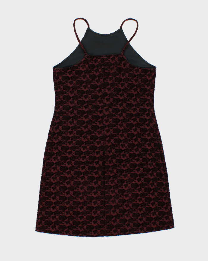 Vintage 90s Jacob Velvet Rose Dress - M