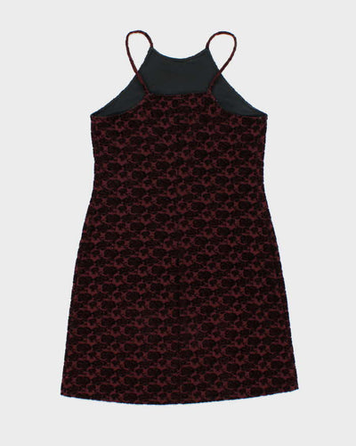Vintage 90s Jacob Velvet Rose Dress - M