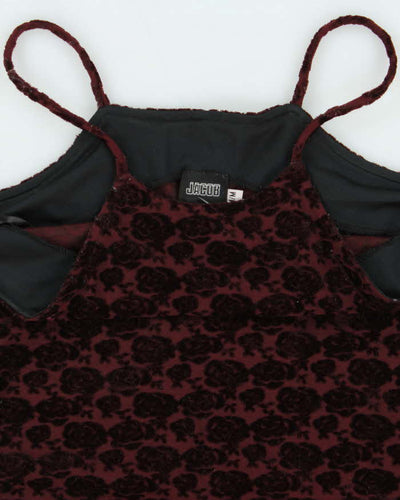 Vintage 90s Jacob Velvet Rose Dress - M