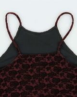 Vintage 90s Jacob Velvet Rose Dress - M