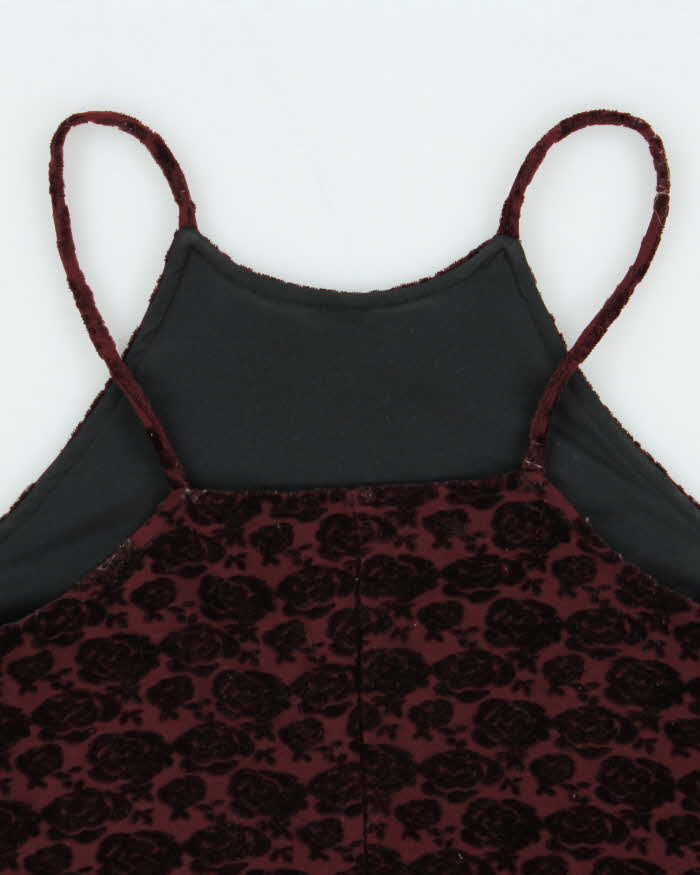 Vintage 90s Jacob Velvet Rose Dress - M