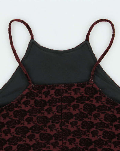 Vintage 90s Jacob Velvet Rose Dress - M