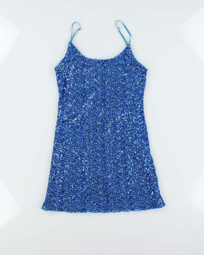 Vintage Y2k 00s Grass Sequin Mini Dress - M