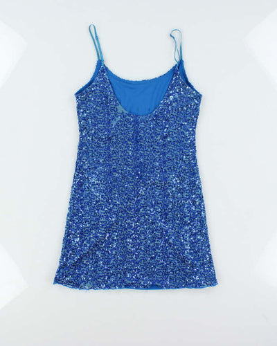 Vintage Y2k 00s Grass Sequin Mini Dress - M