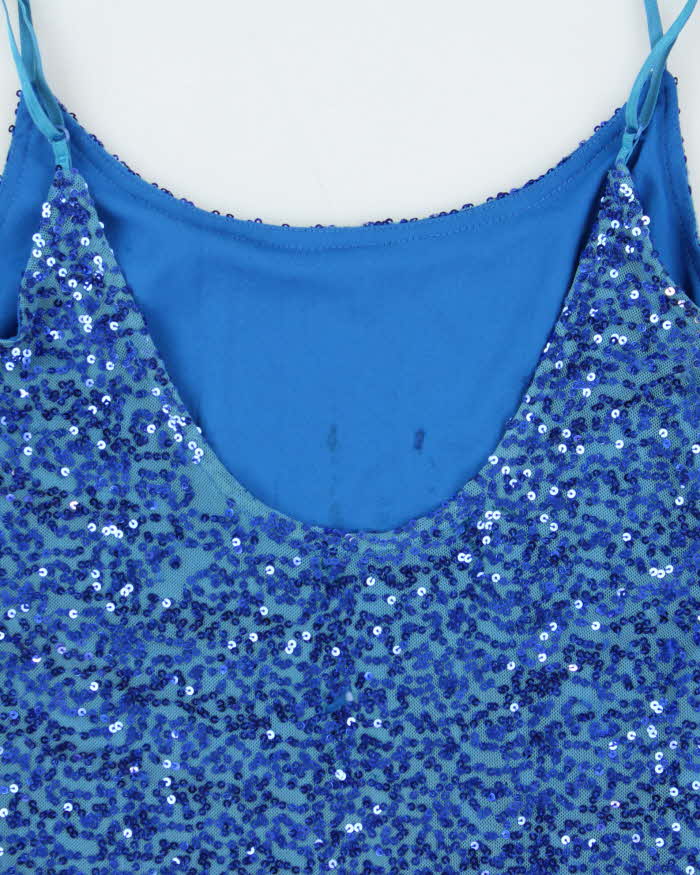 Vintage Y2k 00s Grass Sequin Mini Dress - M