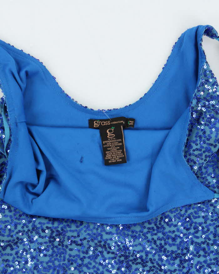 Vintage Y2k 00s Grass Sequin Mini Dress - M