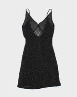 Vintage 90s Scala Beaded Mini Dress - XS