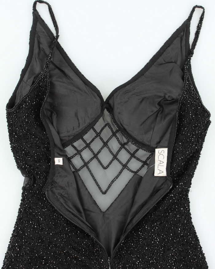 Vintage 90s Scala Beaded Mini Dress - XS