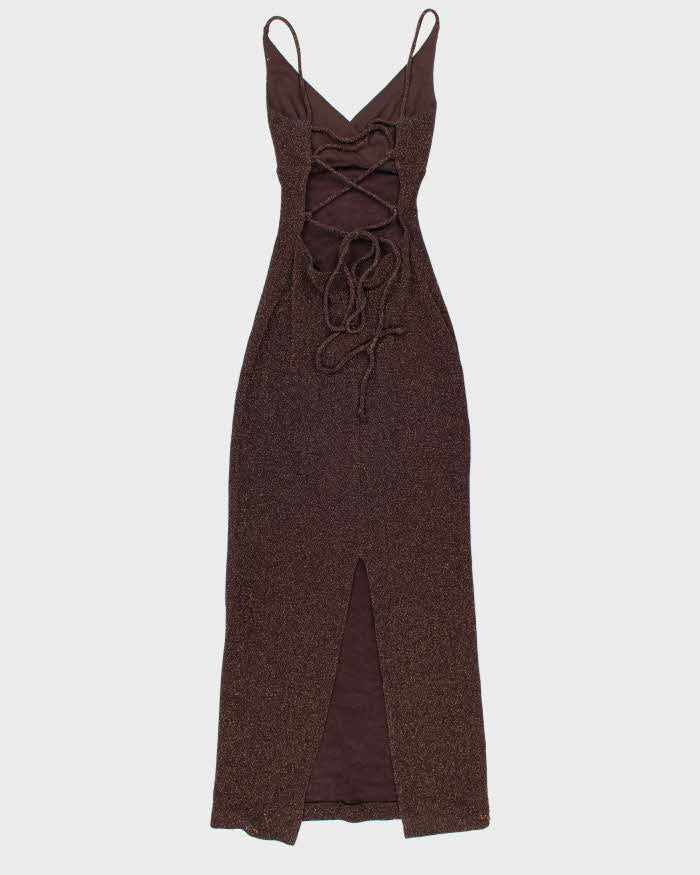 Vintage 90s City Triangles Backless Glittery Dress- S