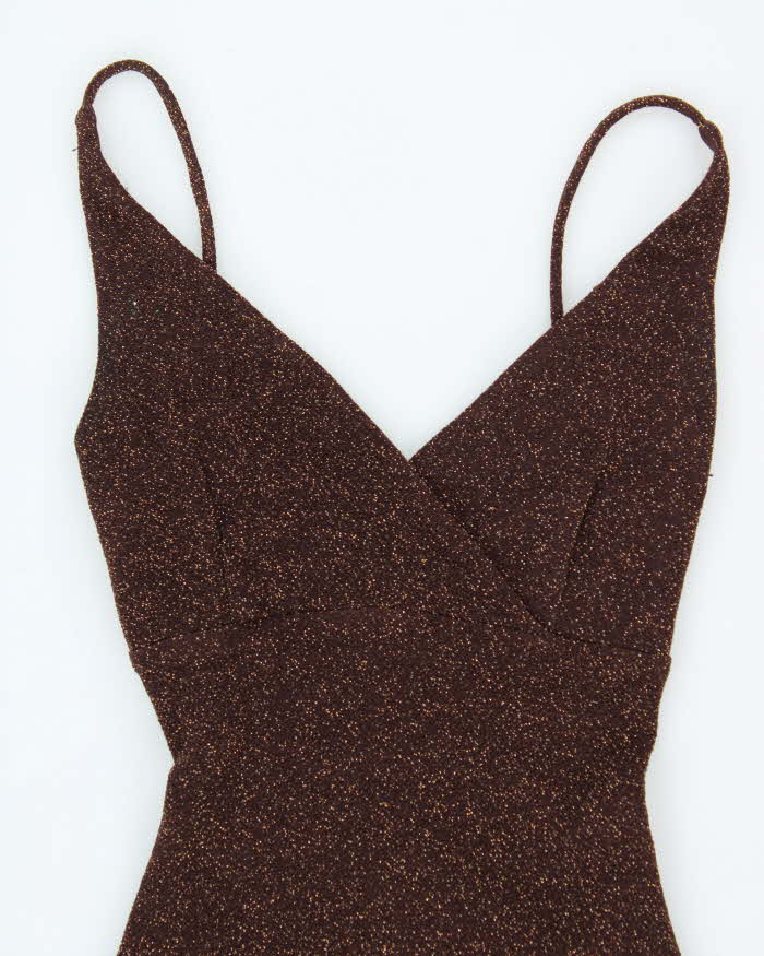 Vintage 90s City Triangles Backless Glittery Dress- S