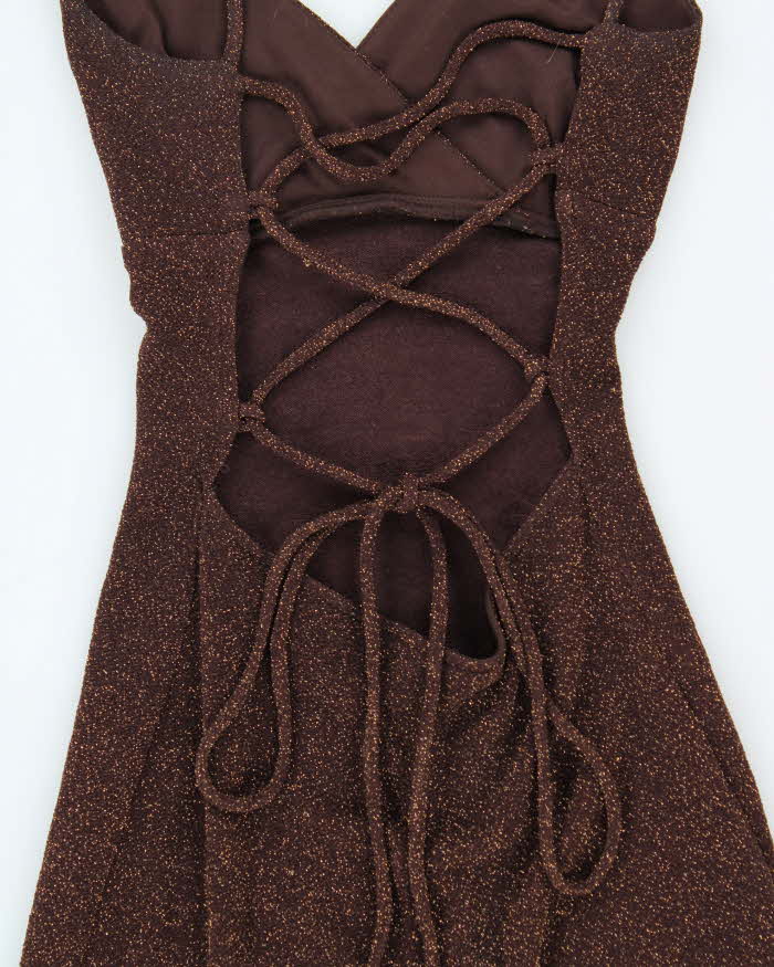 Vintage 90s City Triangles Backless Glittery Dress- S