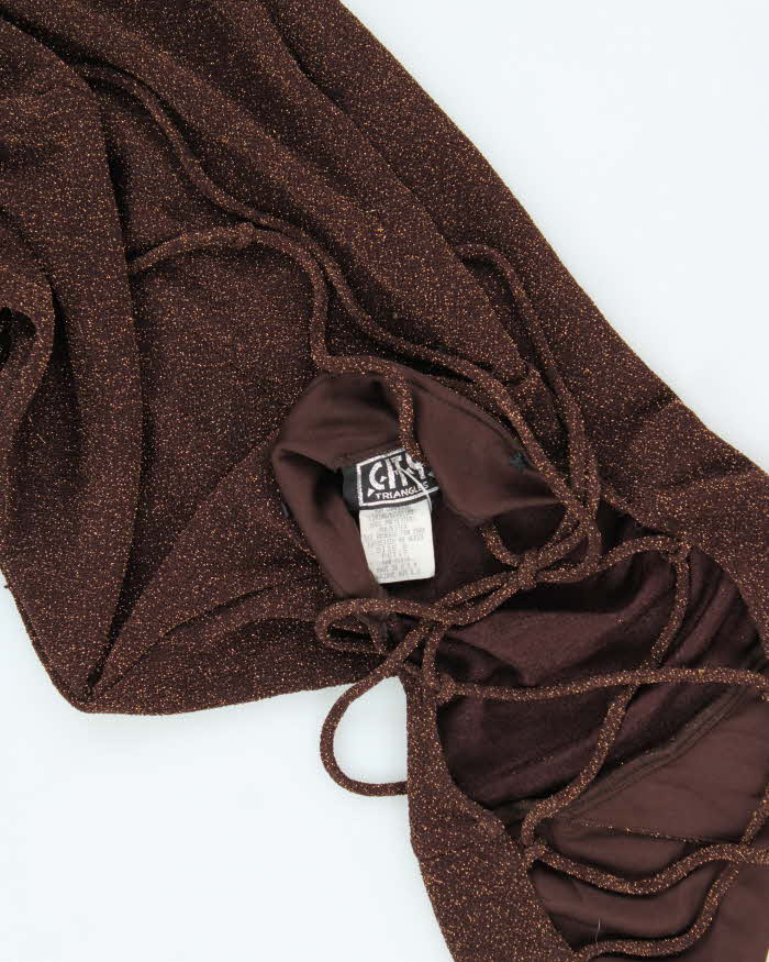 Vintage 90s City Triangles Backless Glittery Dress- S