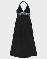 Vintage Y2k 00s Dave &amp; Johnny Bejewelled Halter Neck Dress - S