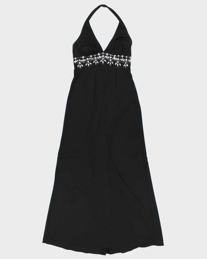 Vintage Y2k 00s Dave &amp; Johnny Bejewelled Halter Neck Dress - S