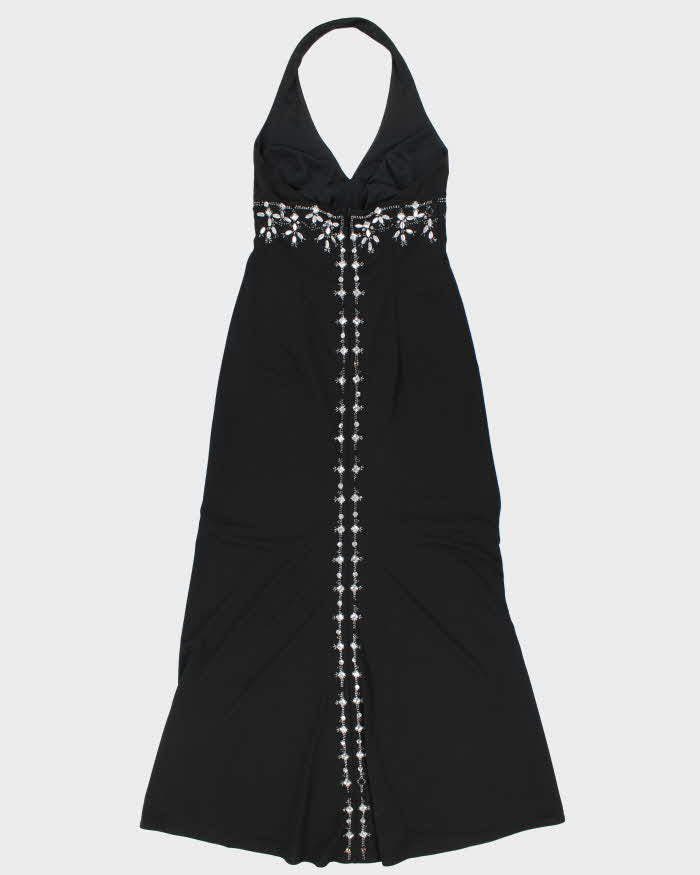 Vintage Y2k 00s Dave &amp; Johnny Bejewelled Halter Neck Dress - S