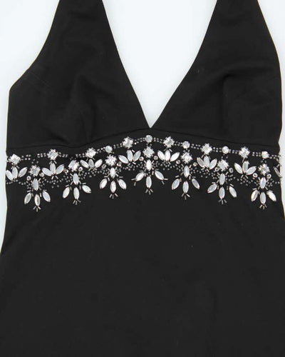 Vintage Y2k 00s Dave & Johnny Bejewelled Halter Neck Dress - S