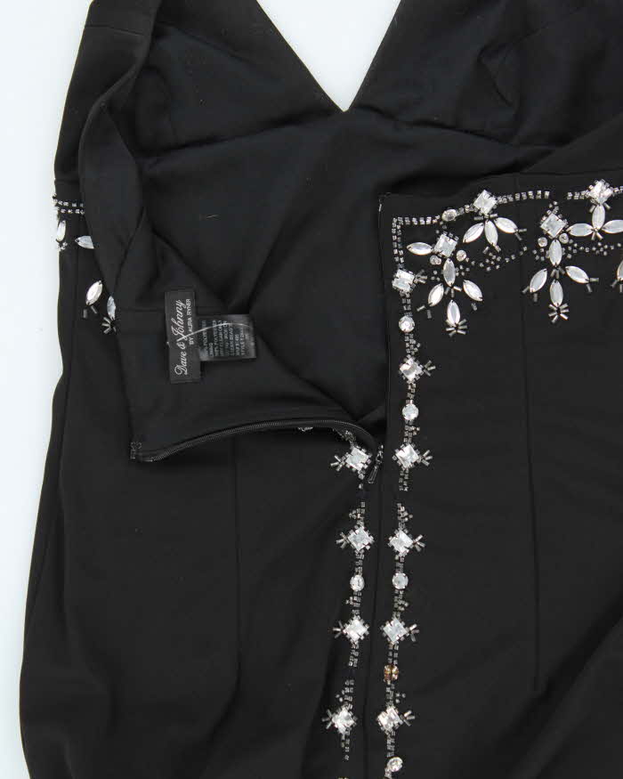 Vintage Y2k 00s Dave &amp; Johnny Bejewelled Halter Neck Dress - S
