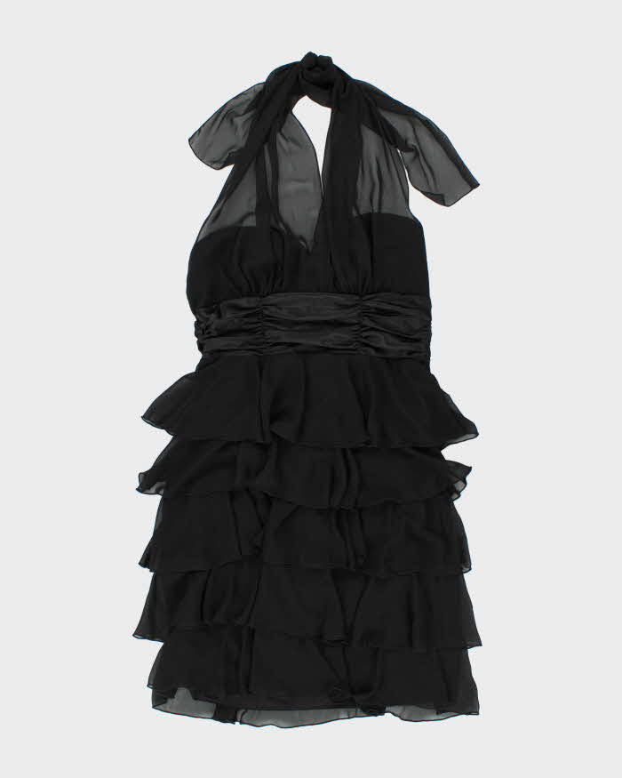 Vintage Y2k 00s Connected Ruffle Halter Dress - M