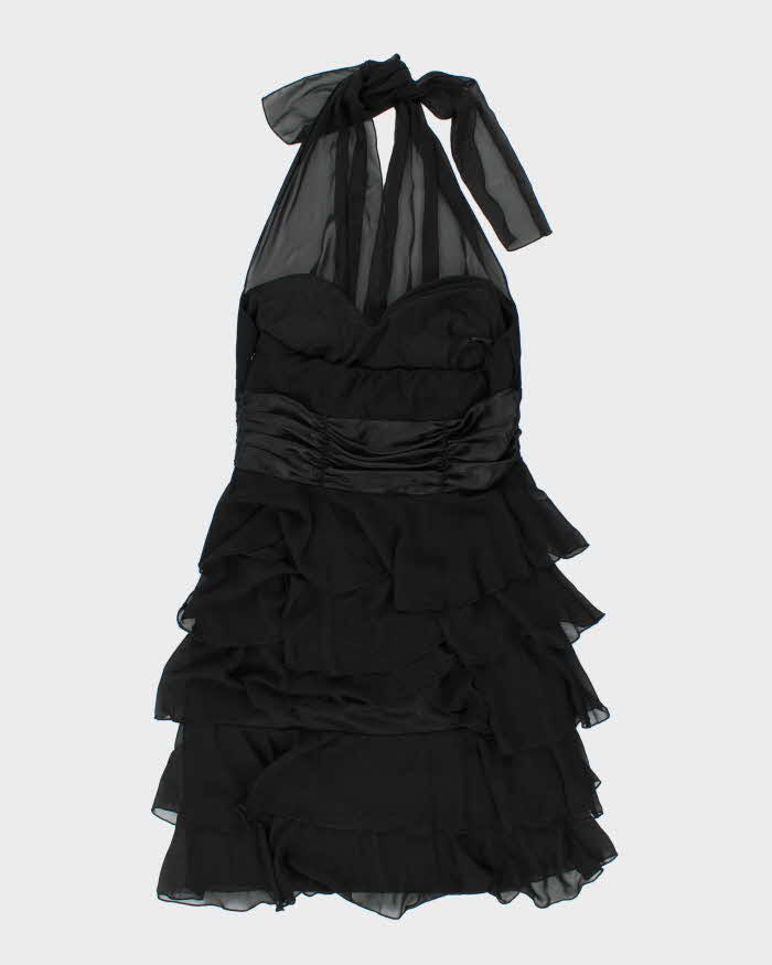 Vintage Y2k 00s Connected Ruffle Halter Dress - M