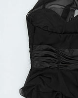 Vintage Y2k 00s Connected Ruffle Halter Dress - M