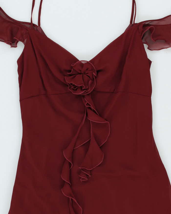 Vintage 90s 00s Jessica Rosette Flower Detail Maxi Dress - S