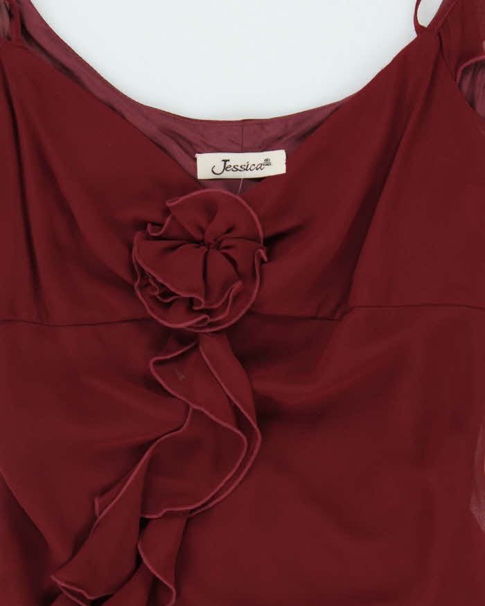 Vintage 90s 00s Jessica Rosette Flower Detail Maxi Dress - S