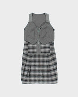 Vintage Y2k 00s Deux Millie 26 Concept Waist Coat Check Dress - M