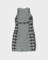 Vintage Y2k 00s Deux Millie 26 Concept Waist Coat Check Dress - M