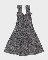 Vintage 90s Pretty Woman Polka Dot Slinky Flare Dress - S
