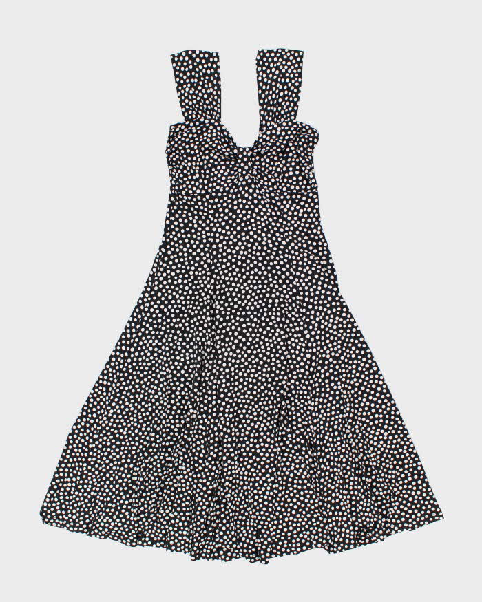 Vintage 90s Pretty Woman Polka Dot Slinky Flare Dress - S