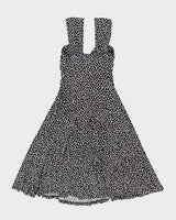 Vintage 90s Pretty Woman Polka Dot Slinky Flare Dress - S