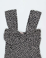 Vintage 90s Pretty Woman Polka Dot Slinky Flare Dress - S