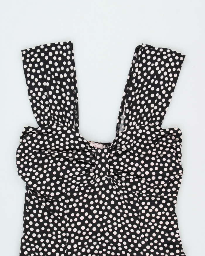 Vintage 90s Pretty Woman Polka Dot Slinky Flare Dress - S